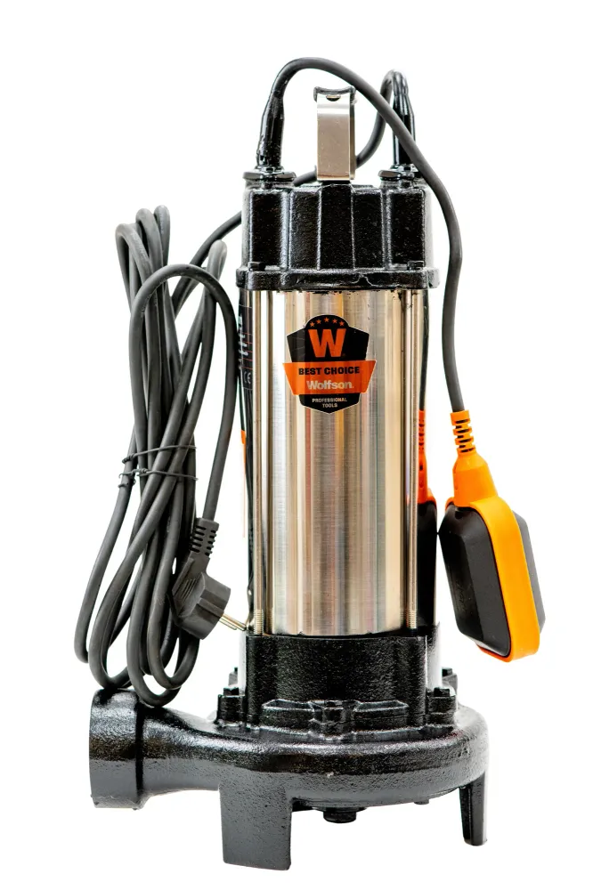 Pompa submersibila apa murdara cu tocator si flotor Wolfson WQW-1500D-F PRO, 1500 W, 330 l/m, 2"