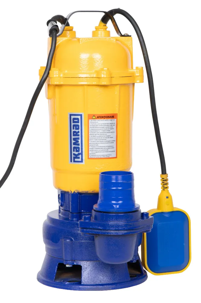 Pompa submersibila de apa murdara cu tocator Kamrad WQCD-K3300, 1300W, 25000 l/h, adancime 8m
