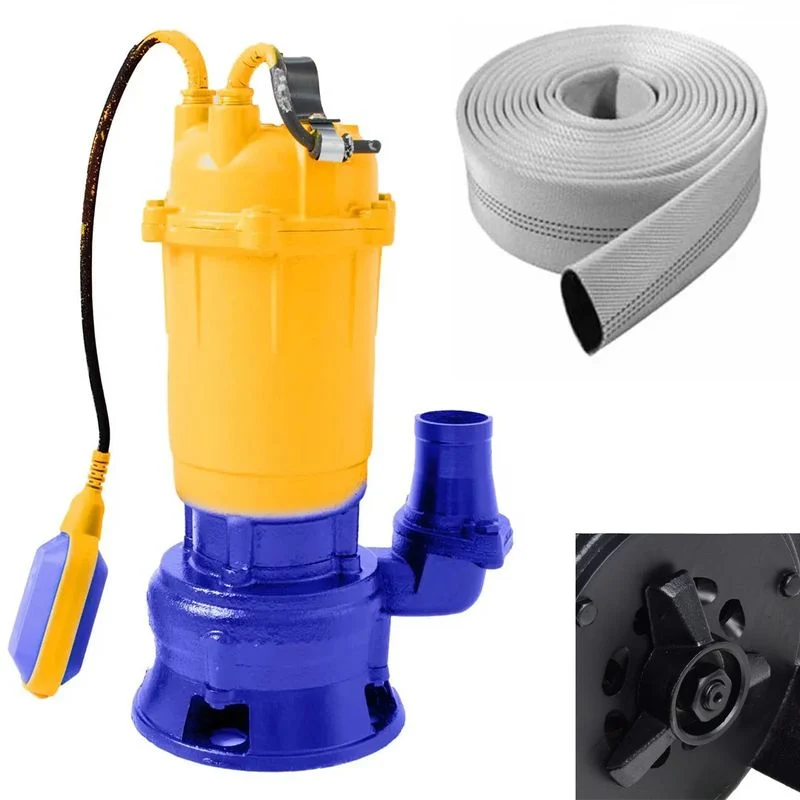 Pompa submersibila de apa murdara cu tocator Kamrad WQCD-K3300, 1300W, 25000 l/h, adancime 8m + furtun pompieri 2" 20m