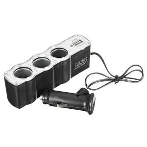 Priza tripla cu usb pentru auto
