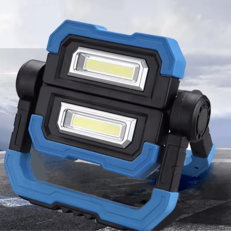 Proiector LED portabil 2x5W 4500K, 5000mAh, maner cu 4 magneti fixare