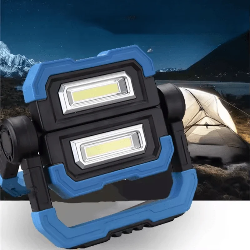 Proiector LED portabil 2x5W 4500K, 5000mAh, maner cu 4 magneti fixare