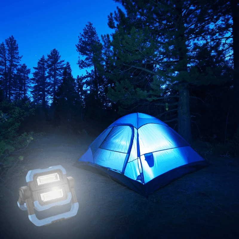 Proiector LED portabil 2x5W 4500K, 5000mAh, maner cu 4 magneti fixare