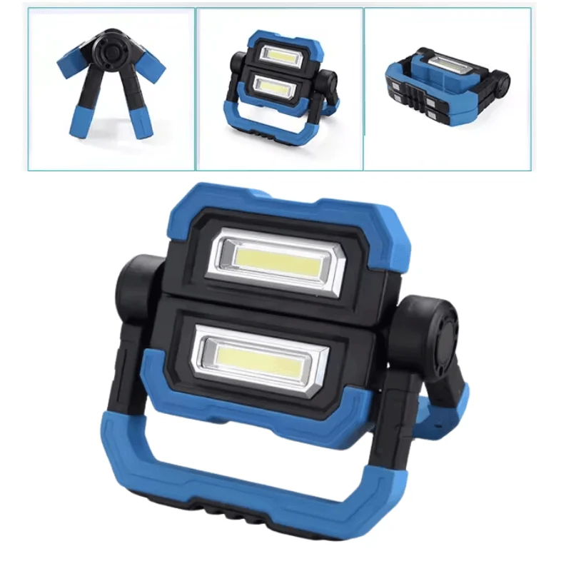 Proiector LED portabil 2x5W 4500K, 5000mAh, maner cu 4 magneti fixare
