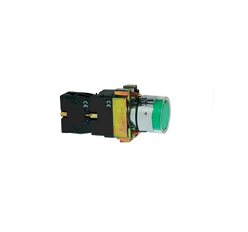 Buton cu revenire iluminabil, 1ND, 6A, verde, Freder 32-755
