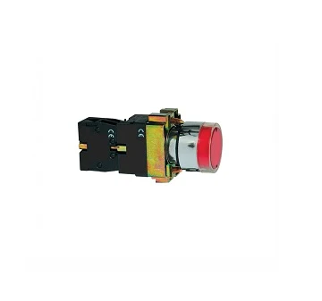 Buton cu revenire iluminabil, 1NI, 6A, rosu, Freder 32-756
