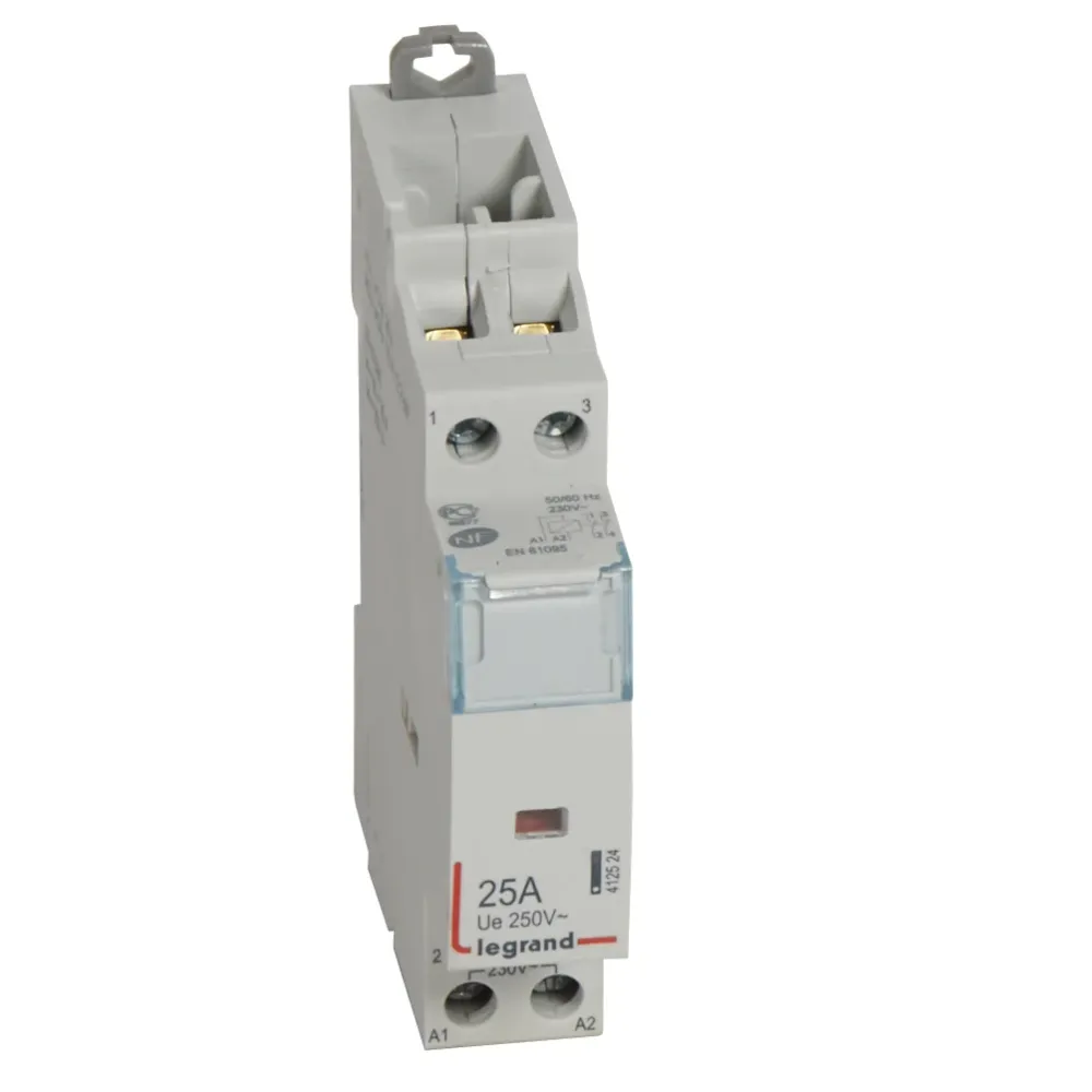 Contactor cu montaj pe sina DIN, bipolar, 1 modul, 230V, 2NI, 25A, CX³ Legrand 412524