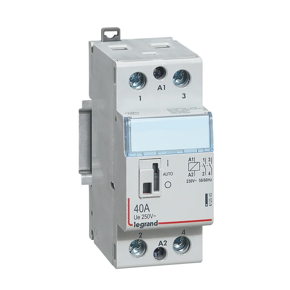Contactor cu montaj pe sina DIN, bipolar, 2 module, 230V, 2ND, 40A, CX³ Legrand 412545