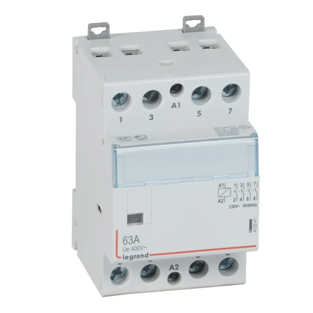 Contactor cu montaj pe sina DIN, tetrapolar, 3 module, 230V, 4ND, 63A, CX³ Legrand 412541
