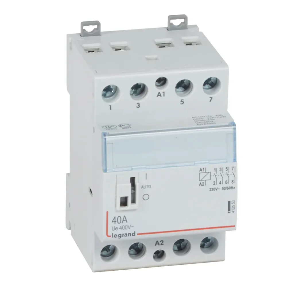 Contactor cu montaj pe sina DIN, tetrapolar, 3 module, 230V, 4ND, 40A, CX³ Legrand 412553