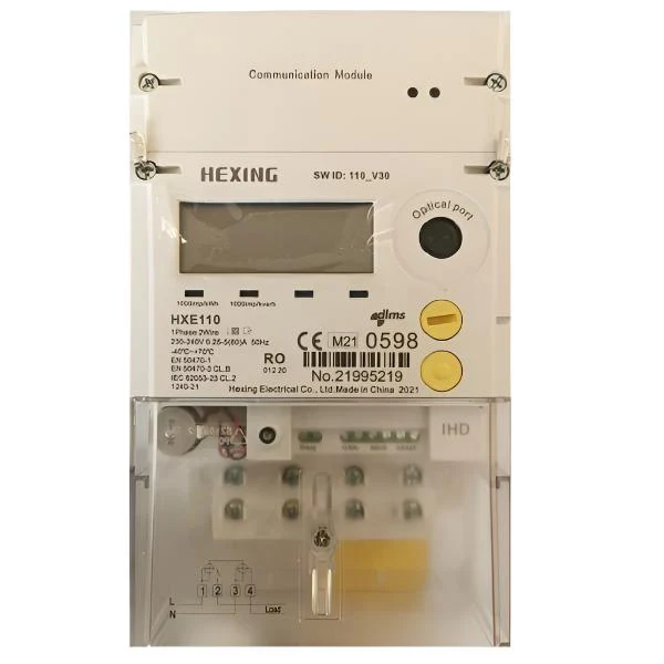 Contor de energie electrica, inteligent, monofazat, conectat direct, 100A, Hexing HXE110