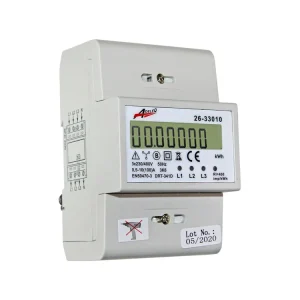 Contor trifazic, pe sina, digital, 3x100A, 4 module, Adeleq 02-552/DIG