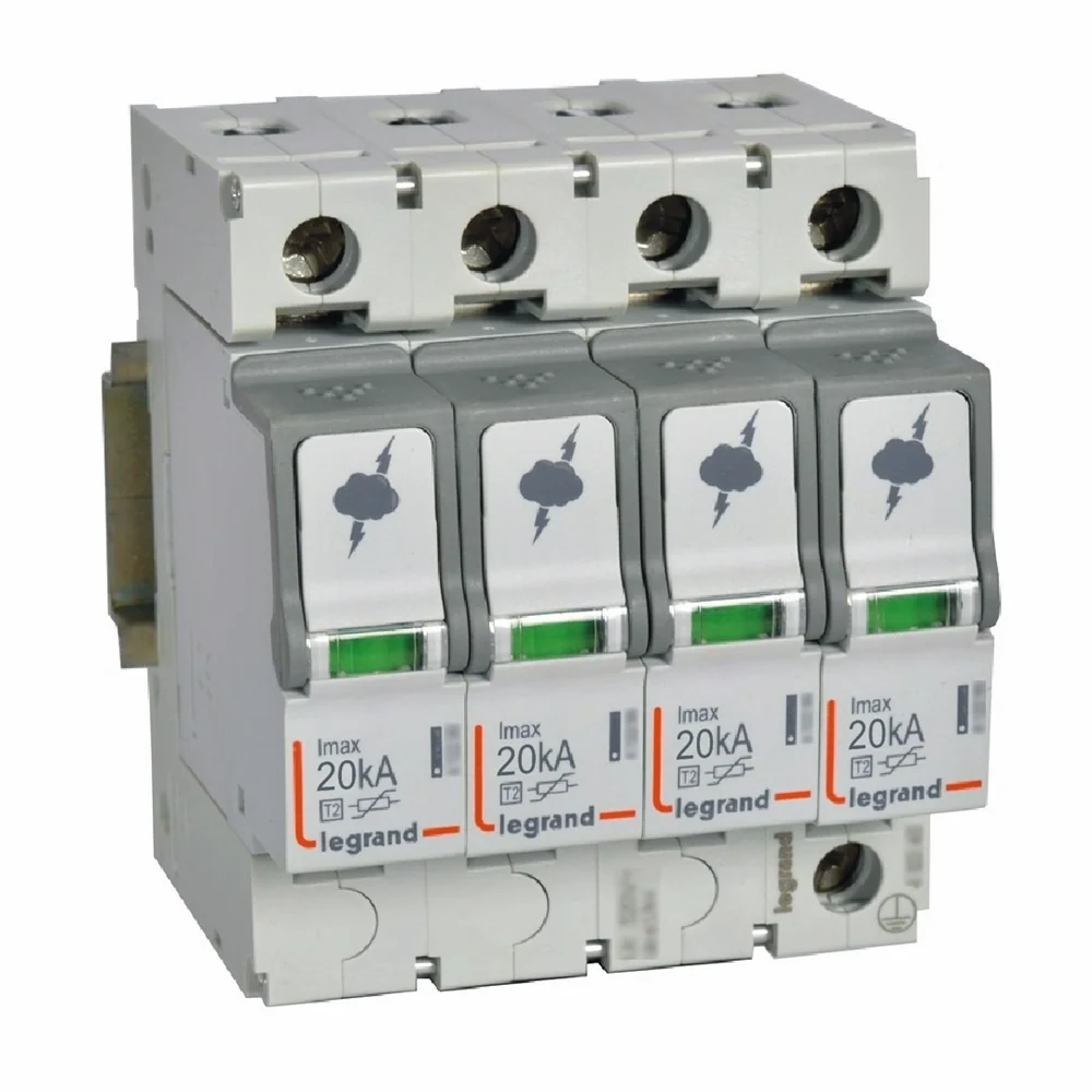 Dispozitiv de protectie la supratensiune, T2, 4P, 40kA, 320V, 4 module, Legrand 412223
