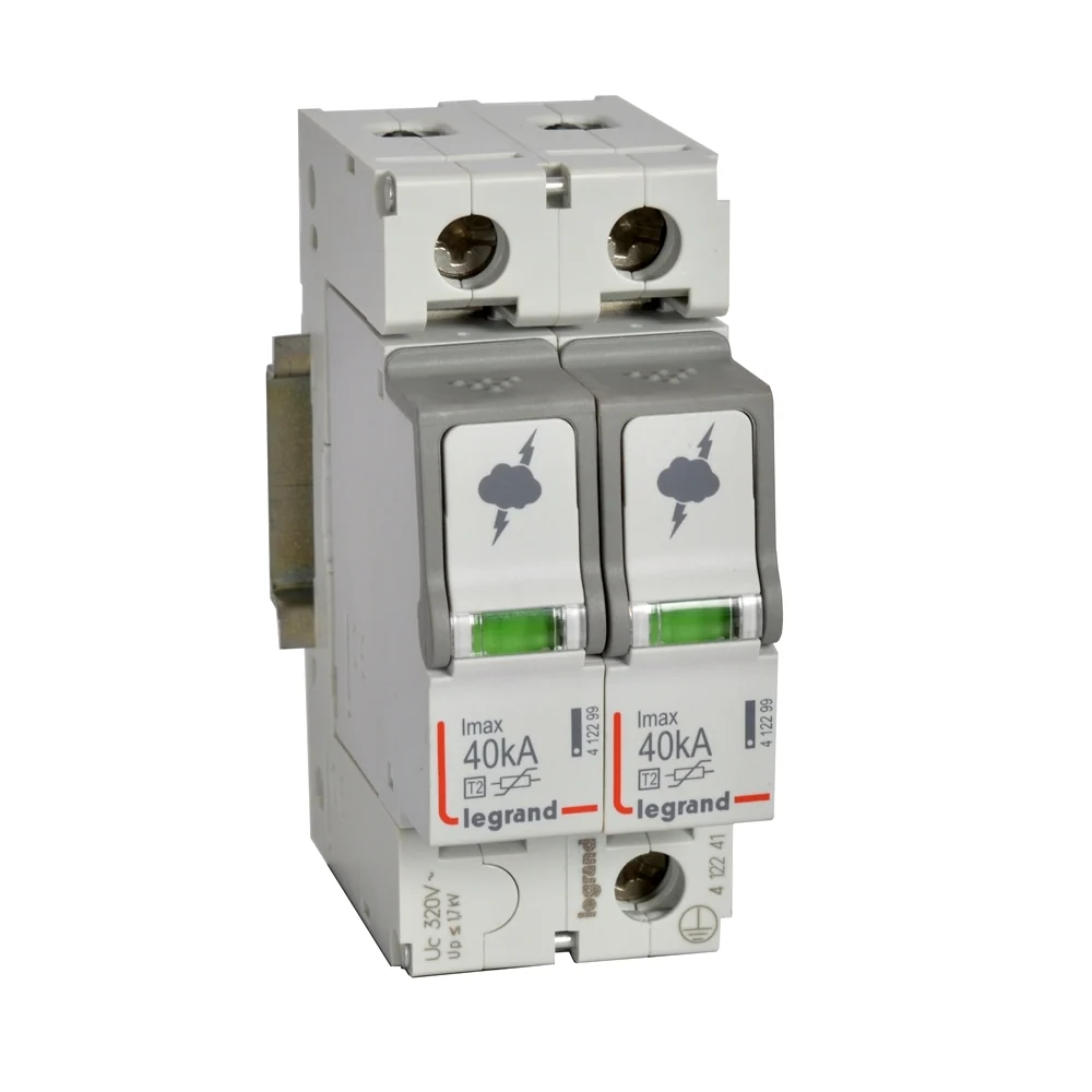 Dispozitiv de protectie la supratensiune, T2, 2P, 40kA, 320V, 2 module, Legrand 412241