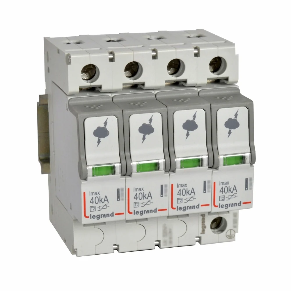 Dispozitiv de protectie la supratensiune, T2, 4P, 40kA, 440V, 4 module, Legrand 412233