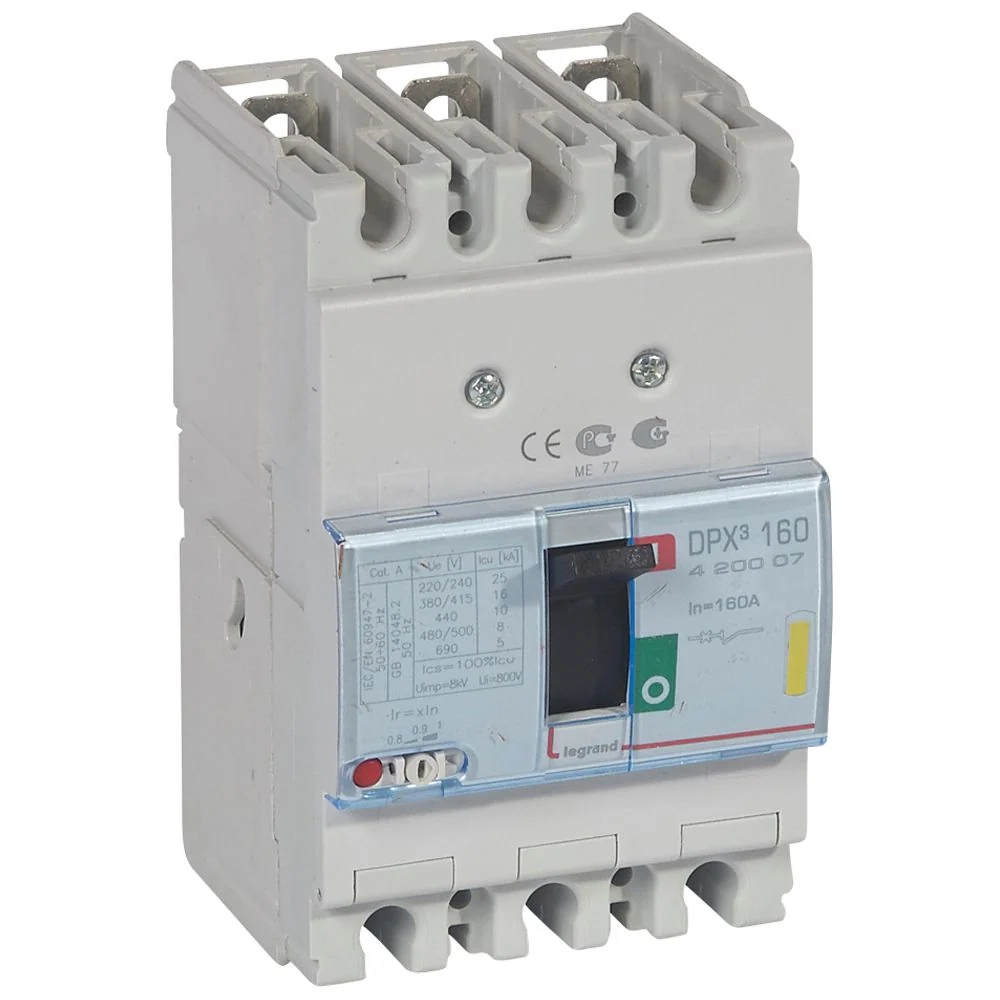 Intrerupator automat, tip USOL, DPX³ 160MT 3P 160A 16kA, Legrand 420007