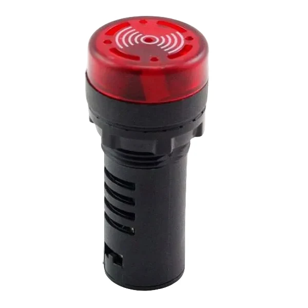 Lampa semnalizare LED, cu flash si buzzer, 230V, rosu, Freder 32-749/230