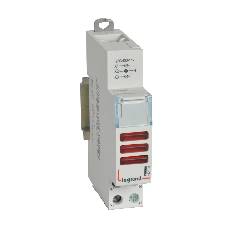 Lampa de semnalizare tripla LED cu montaj pe sina DIN, 1 modul, rosu, 230/400V, CTX³ Legrand 412933