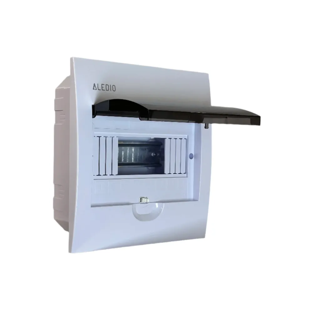 Tablou policarbonat, incastrat, 8 module, 1 rand, IP50, Aledio A08M1ST
