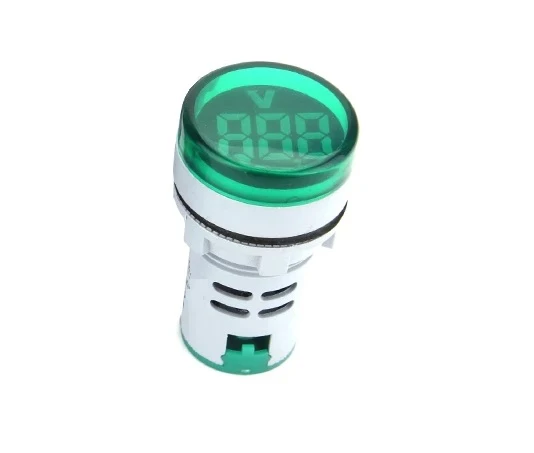 Voltmetru digital, Ø22, 20-500V, AC, IP65, verde, El.tech 32-5002