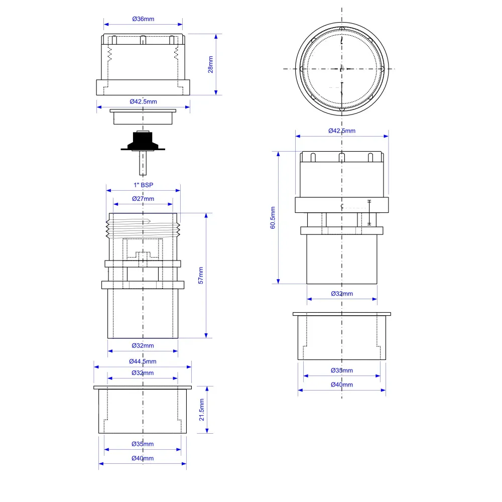 Aerator McALPINE - Ø32 mm (DN32)