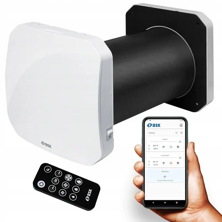 Recuperator de caldura BSK Zephyr Mini, ceramic, flux alternativ, WIFI