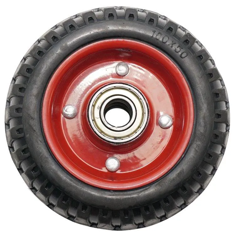 Roata carucior - medie - cauciuc brut striat - rulment - 160x50 6