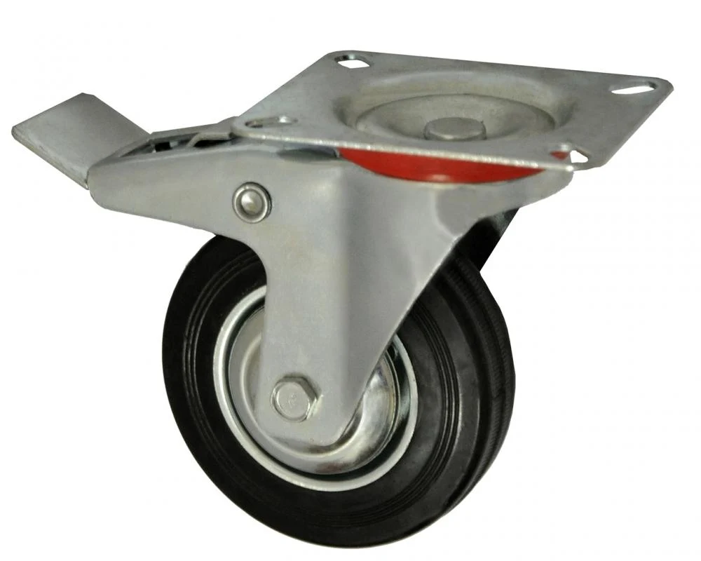 Roata carucior 4 - talpa metal - rulment - 100/30-50 - frana