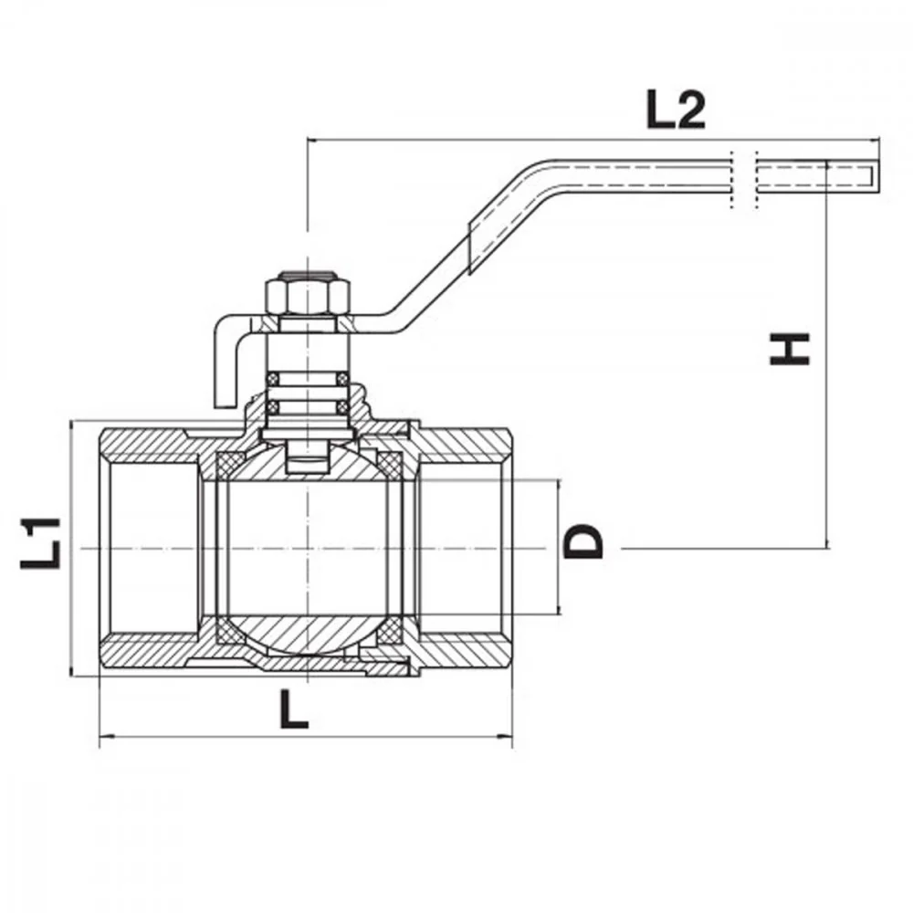 Robinet cu bila EZFITT ADVANCE interior interior 1/2” maneta