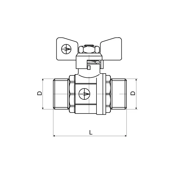 Robinet cu bila exterior exterior 1/2" - fluture, Slovarm