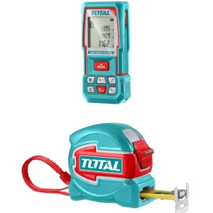 Kit combo TOTAL telemetru laser 0.05-100 m si ruleta 5 m x 32 mm