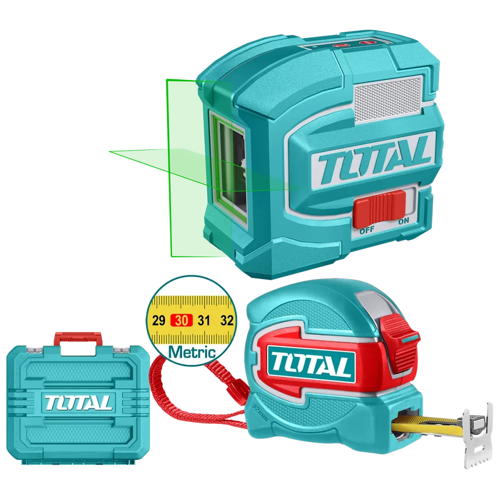 Kit TOTAL Nivela laser verde 35 m cu Ruleta 5 m