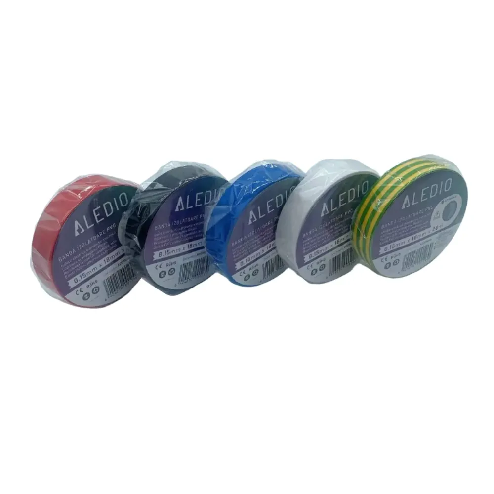 Banda izolatoare din PVC, 0.15mmx18mmx20m, negru, Aledio A01518201