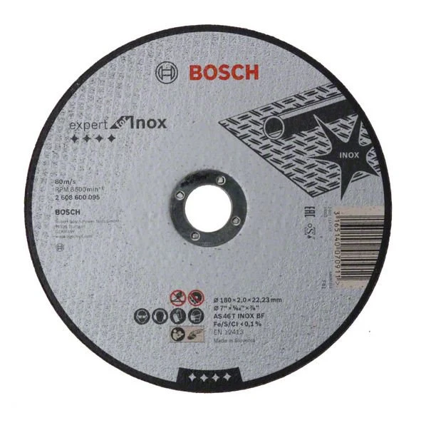 Disc de taiere pentru inox, 180x2mm, Bosch 2608600095