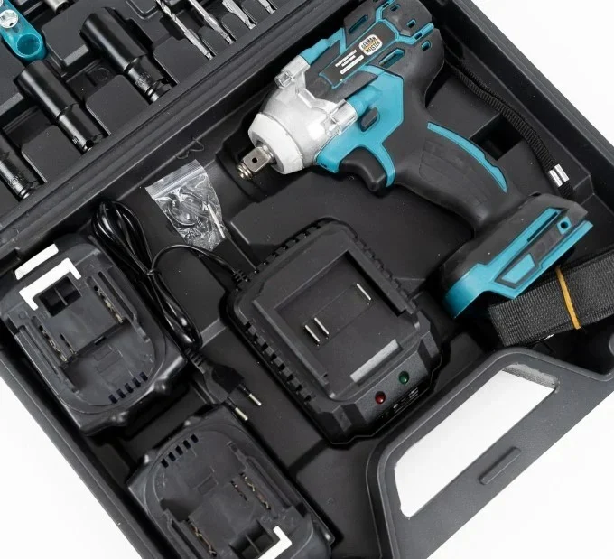 Bormașă cu Impact 48V cu 2 Acumulatori și 40 Accesorii – Trusă Completă