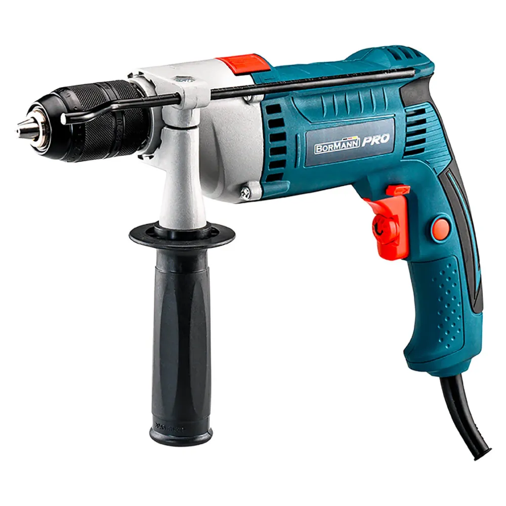 Masina de gaurit cu percutie bormann pro 920 w, 0-3000 rpm, mandrina fara cheie 13 mm, model bid9200