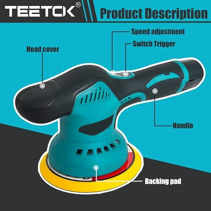 Aparat Polish Fără Fir 12V, 2500–5000 RPM, 8 Trepte, 2 Acumulatori Li-Ion