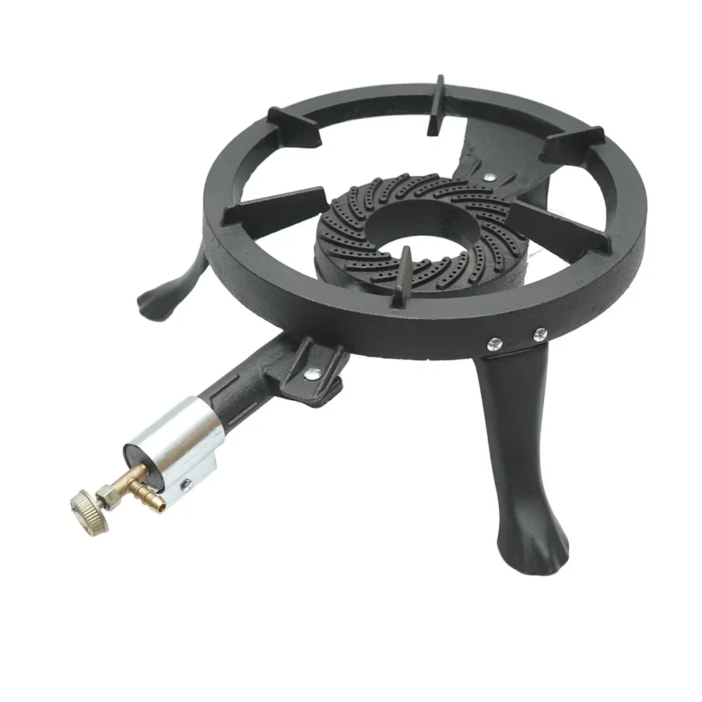 Arzator Pirostrie Gaz din Fonta Rotund, Diametru 33 cm, Ideal pentru Ceaun si Camping, Negru
