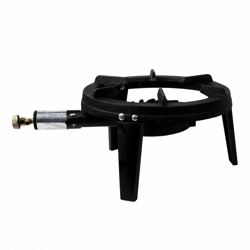 Arzator Pirostrie Gaz din Fonta Turnata, Diametru 28 cm, Portabil pentru Camping si Casa, Negru