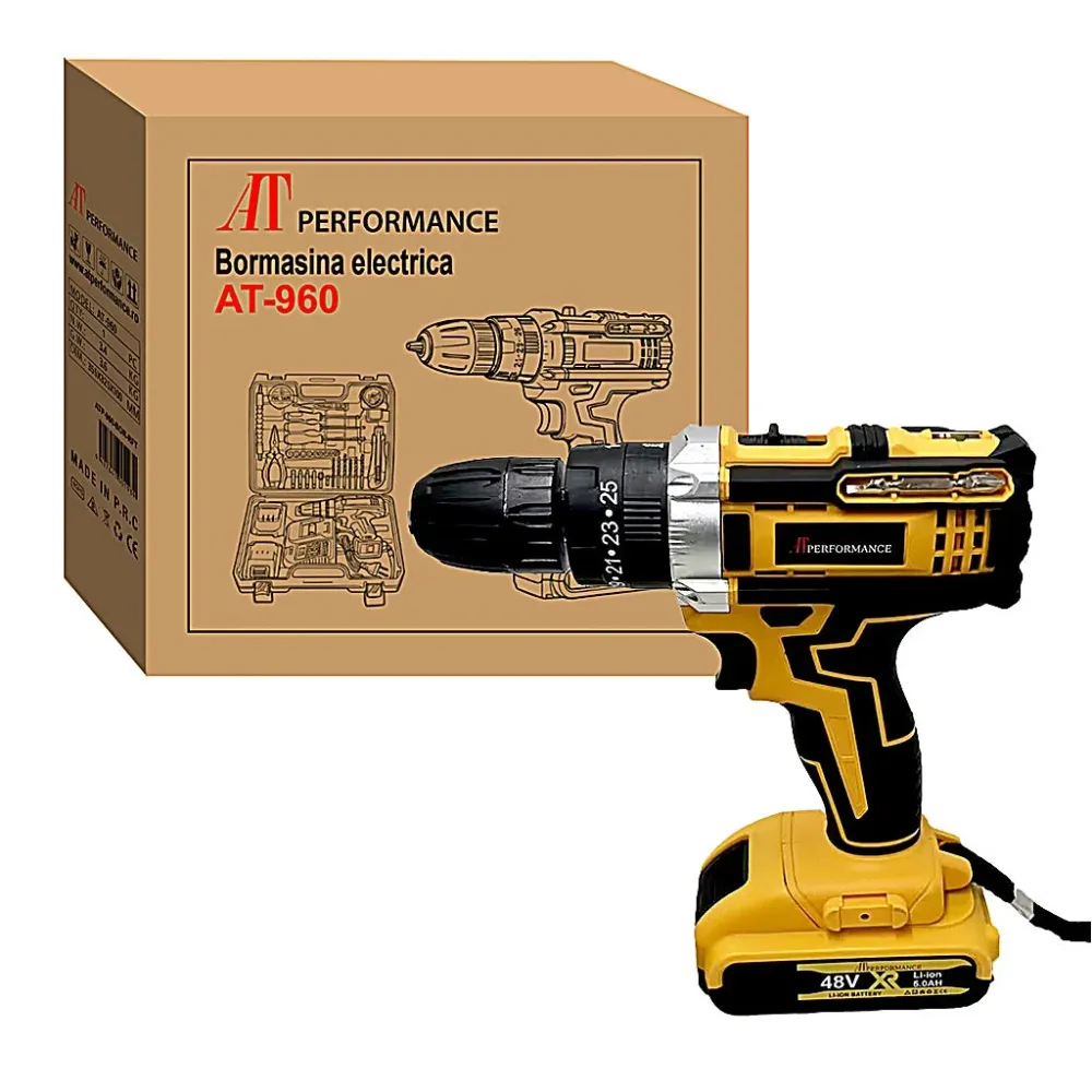Bormașă 48V ATP-930 – 2 Acumulatori, Set Complet Accesorii, Mandrină Rapidă