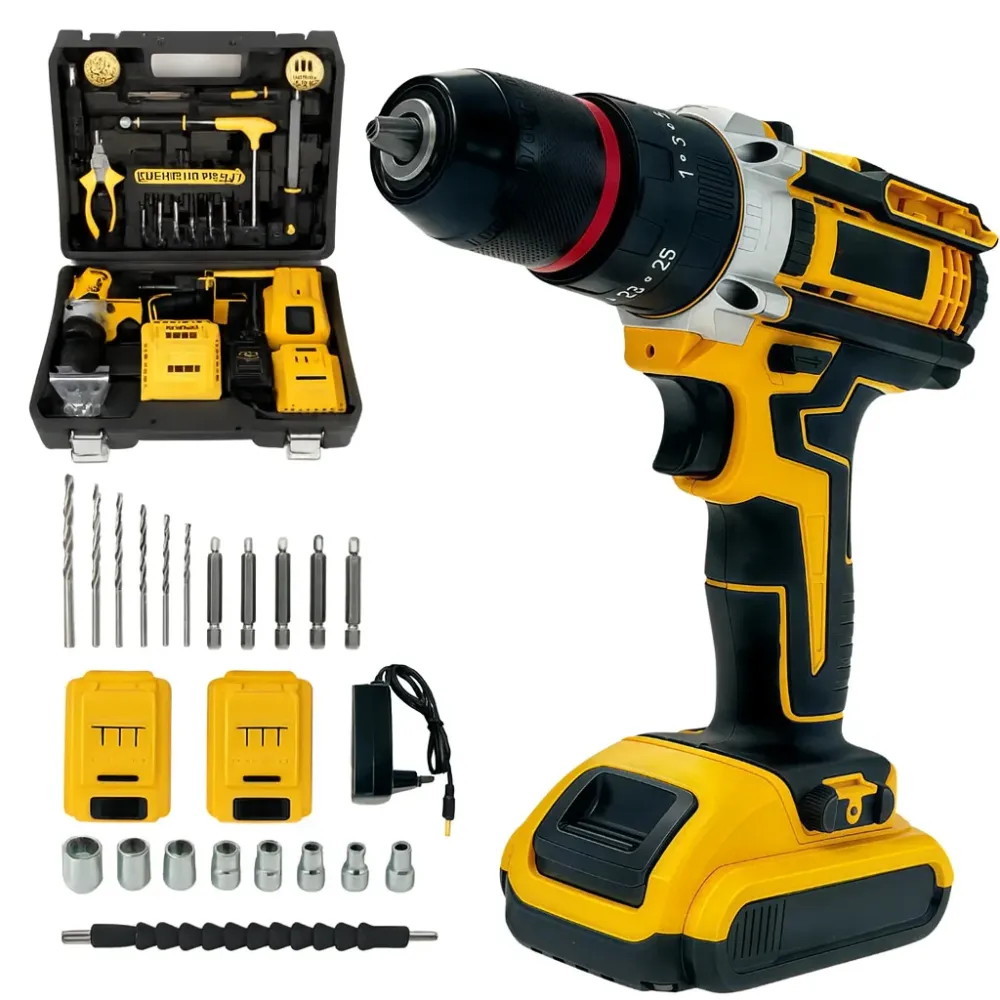 Bormașă cu Percuție 48V, 500W, 2 Acumulatori Li-Ion, 36 Accesorii, Valiză Profesională