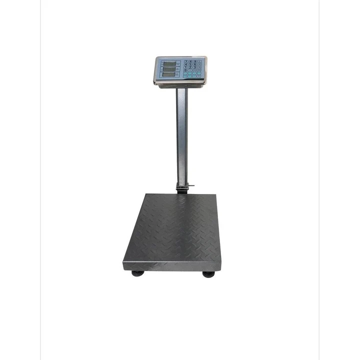 Cântar Electronic Profesional 350 kg cu Acumulator și Braț Rabatabil – Platformă Metalică din Tablă Striată 40×50 cm, Disp...