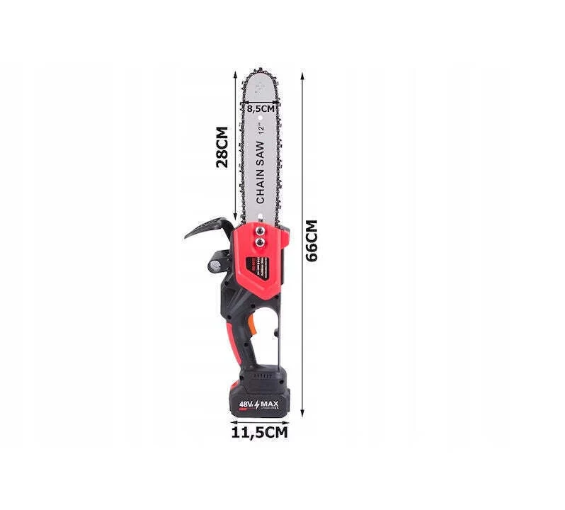 Drujbă Electrică cu Acumulator, Lamă 12 inch, 1 Acumulator 48V, 4800 RPM