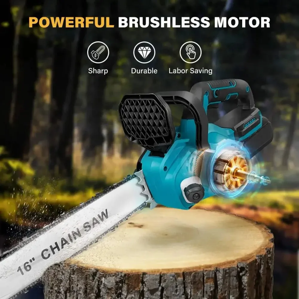 Drujba electrica fara fir, 16inch 6Ah Motor Brushless, 2300W, ungere automata
