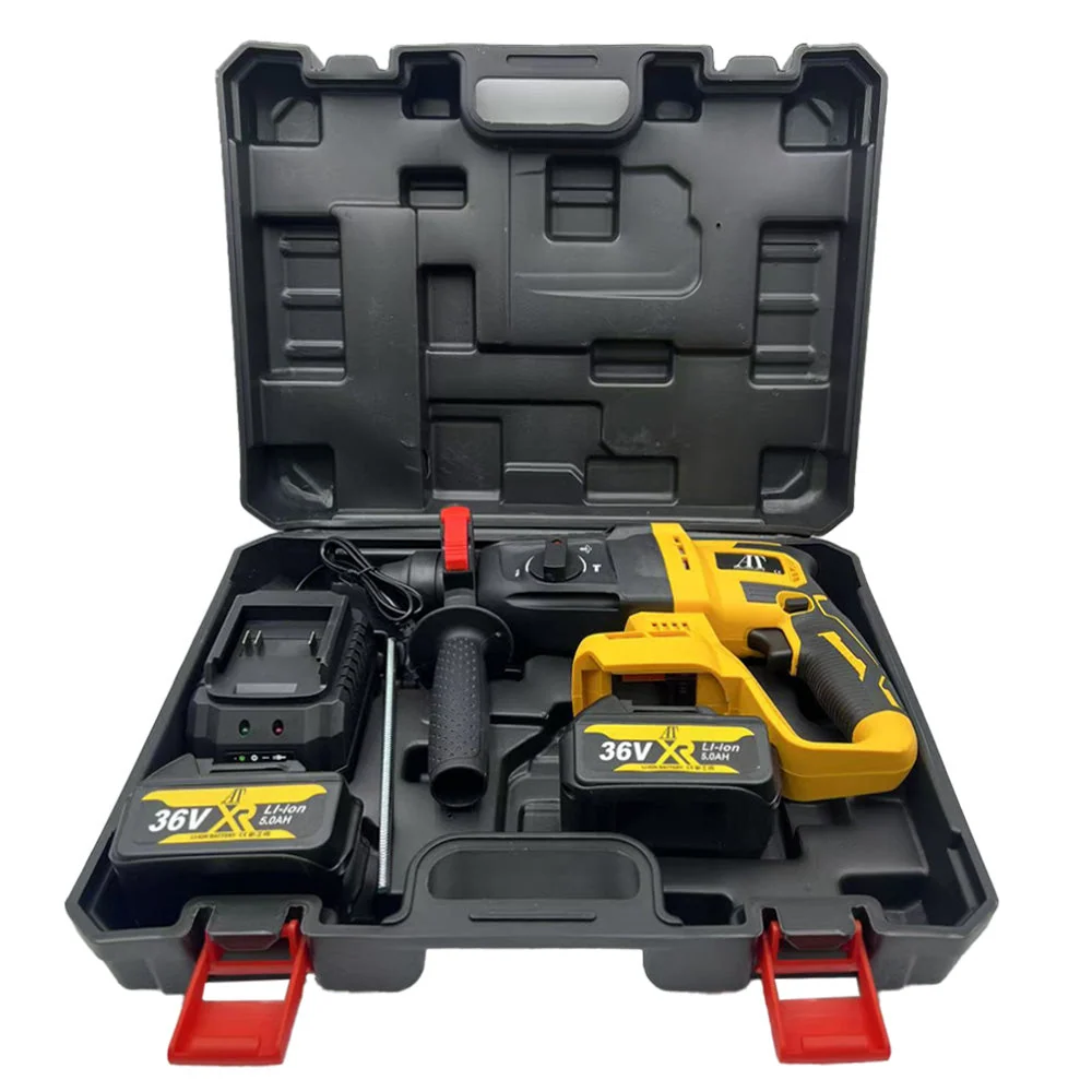 Mașă de Găurit cu Percuție AT Performance 98V, 3500RPM, 2 Acumulatori, cu Valiză, Puternică pentru Lemn, Metal și Zidărie