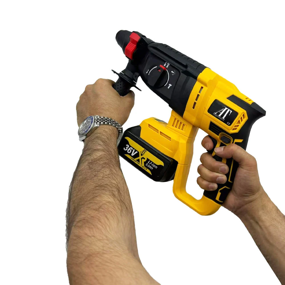 Mașă de Găurit cu Percuție AT Performance 98V, 3500RPM, 2 Acumulatori, cu Valiză, Puternică pentru Lemn, Metal și Zidărie