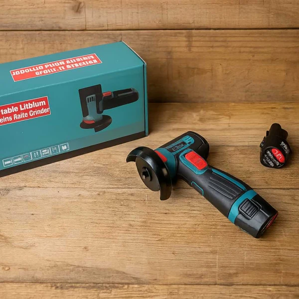 Mini Polizor Unghiular cu Acumulator 12V, 19500 RPM, Flex Portabil cu 2 Baterii, Discuri Metal 75mm