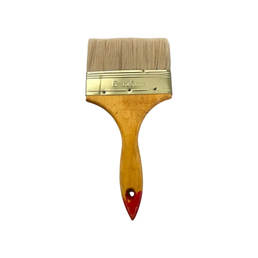 Pensulă de Vopsit 5" (125mm) cu Mâner Ergonomic din Lemn Natural