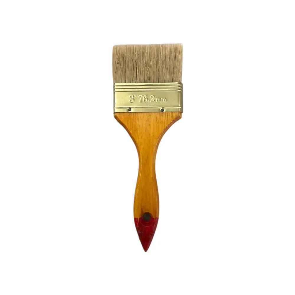 Pensulă de Vopsit 3" (76.2mm) cu Mâner Ergonomic din Lemn Natural