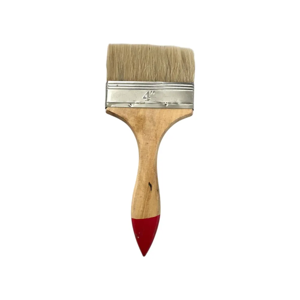 Pensulă de Vopsit 4" cu Mâner Ergonomic din Lemn Natural